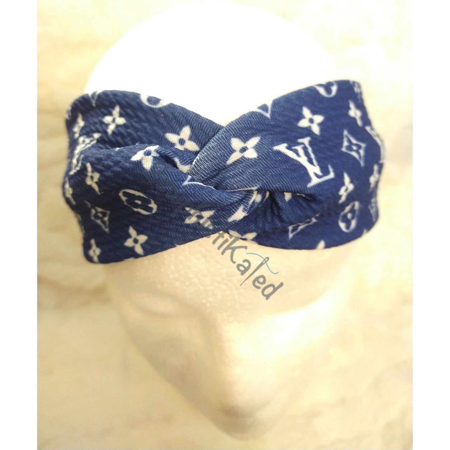 Blue Monogram Bougie Headbands & Scrunchies
