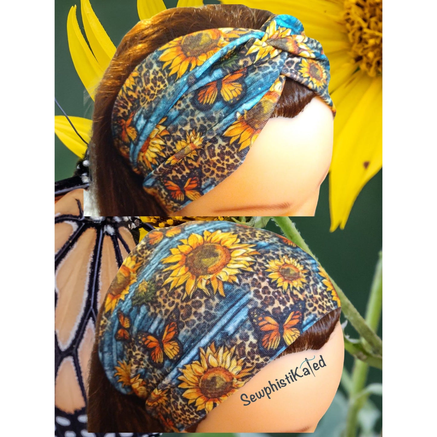 Butterfly Sunflower Headbands & Scrunchies