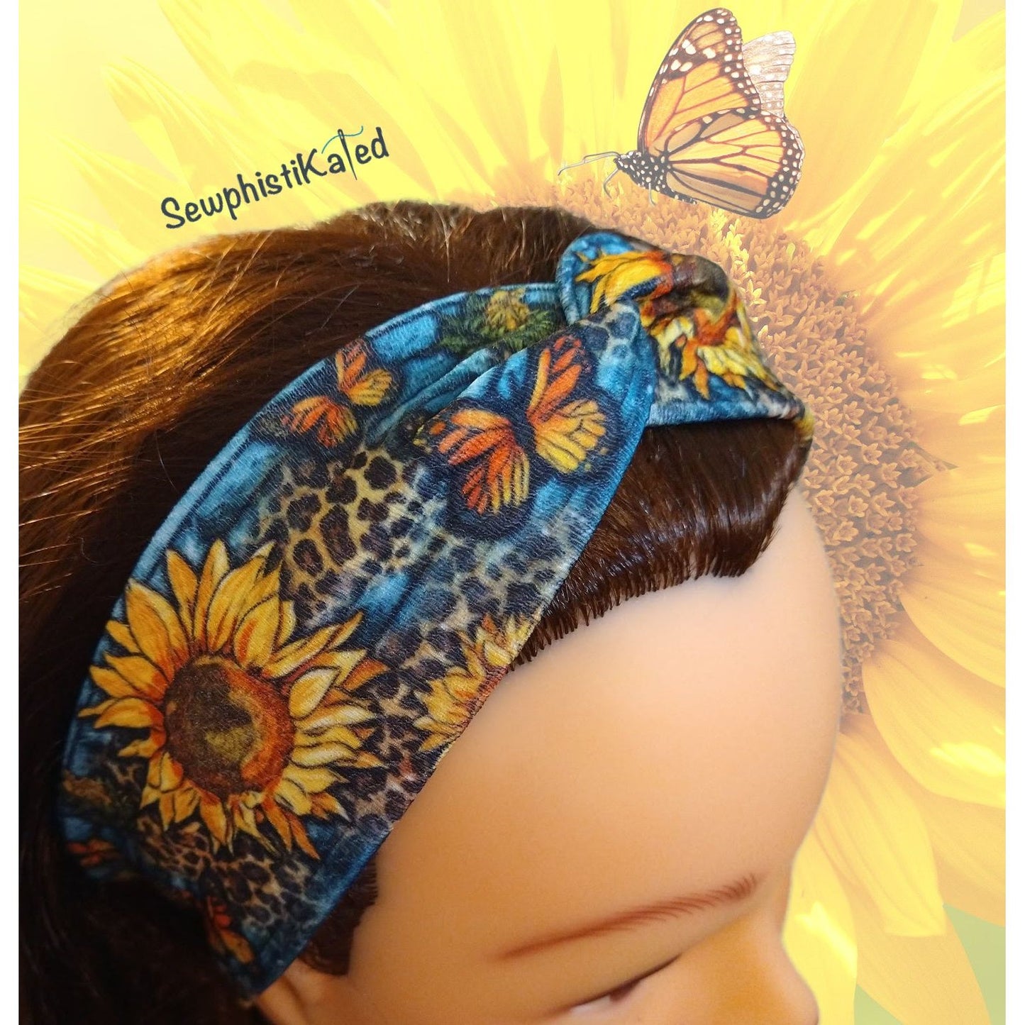Butterfly Sunflower Headbands & Scrunchies