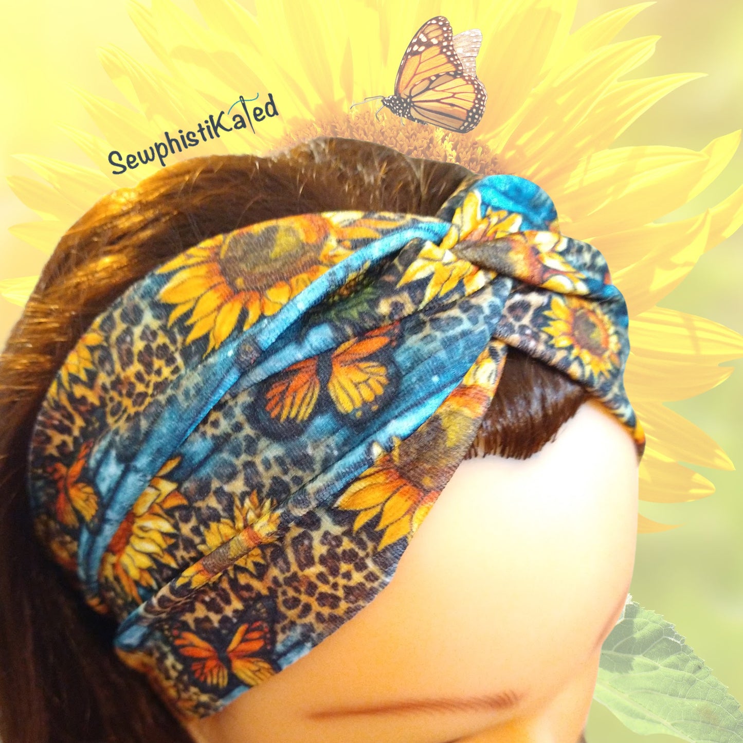 Butterfly Sunflower Headbands & Scrunchies