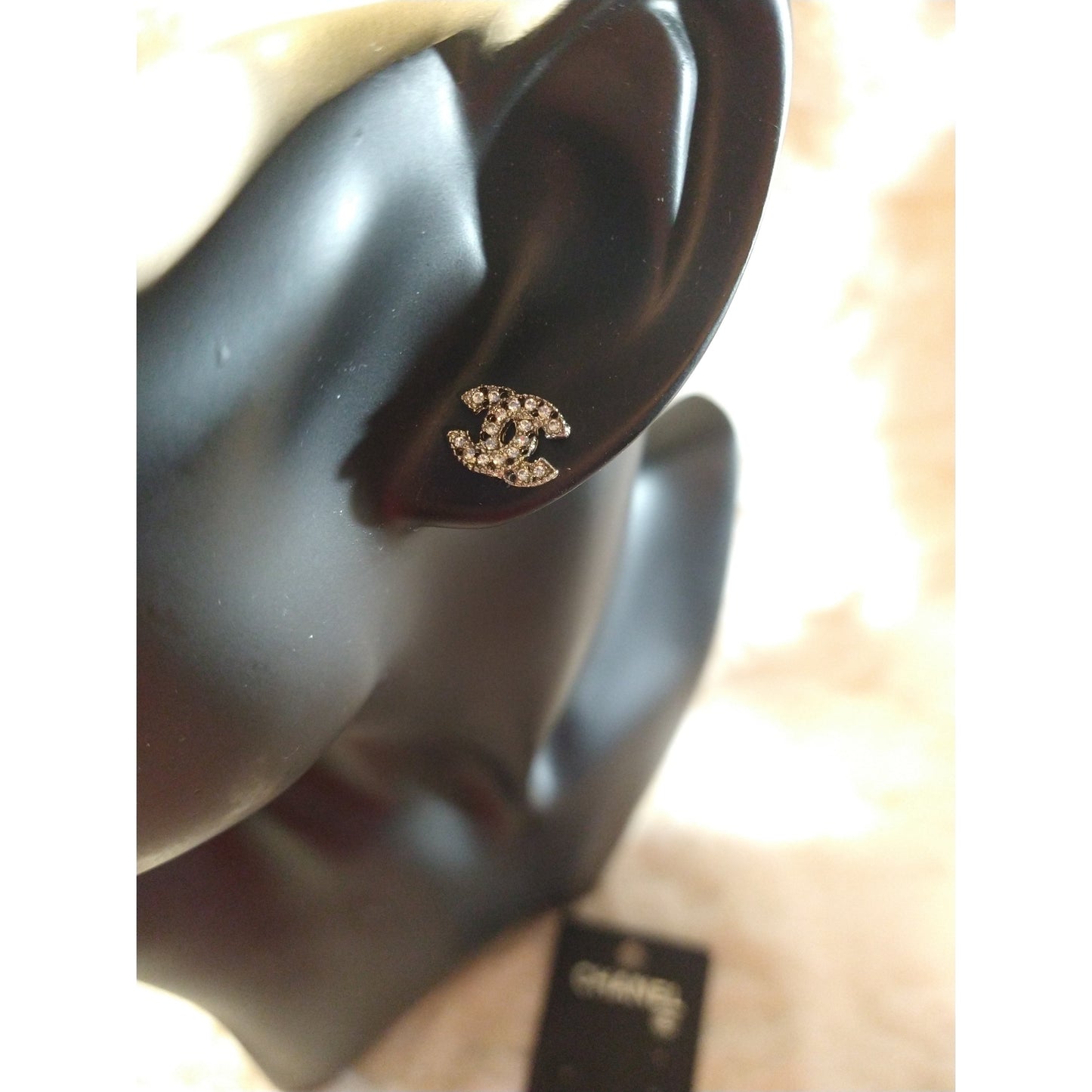 Luxury Fashion Mini Monogram Rhinestone Stud Earrings