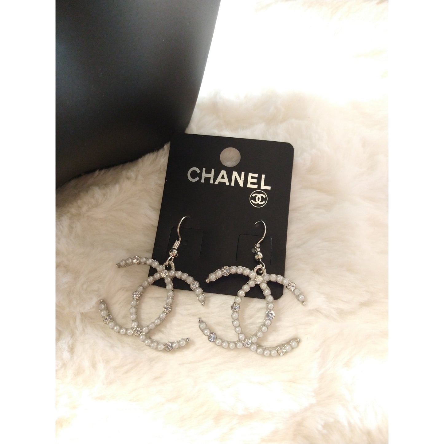 Luxury Fashion Faux Pearl & Rhinestone Monogram Earrings