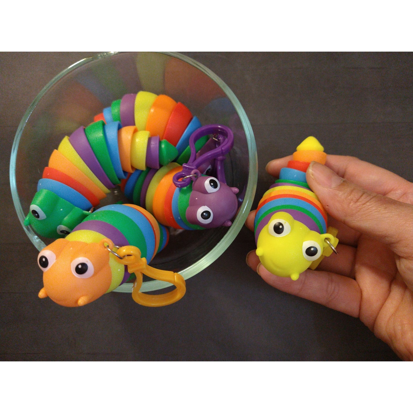 Fidget Caterpillar Keychain/Bag Clip