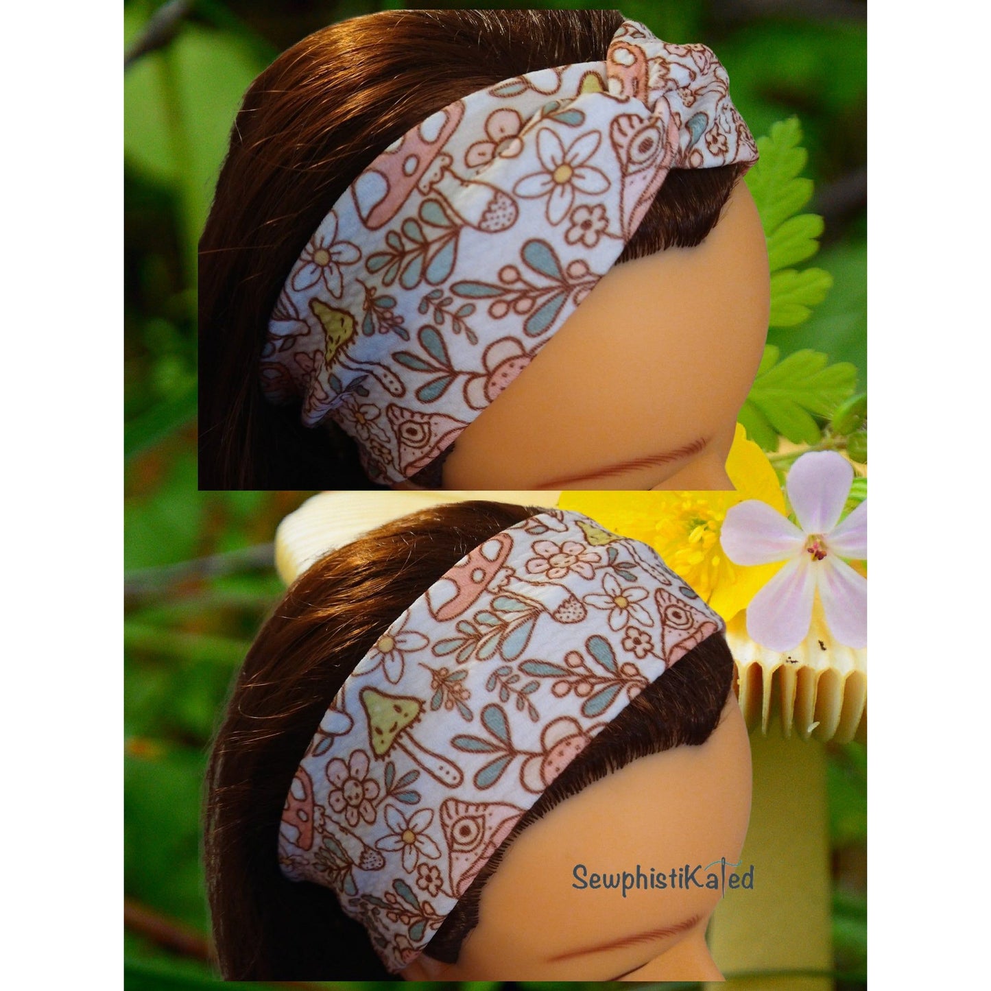 Floral Mushroom Headbands & Scrunchies