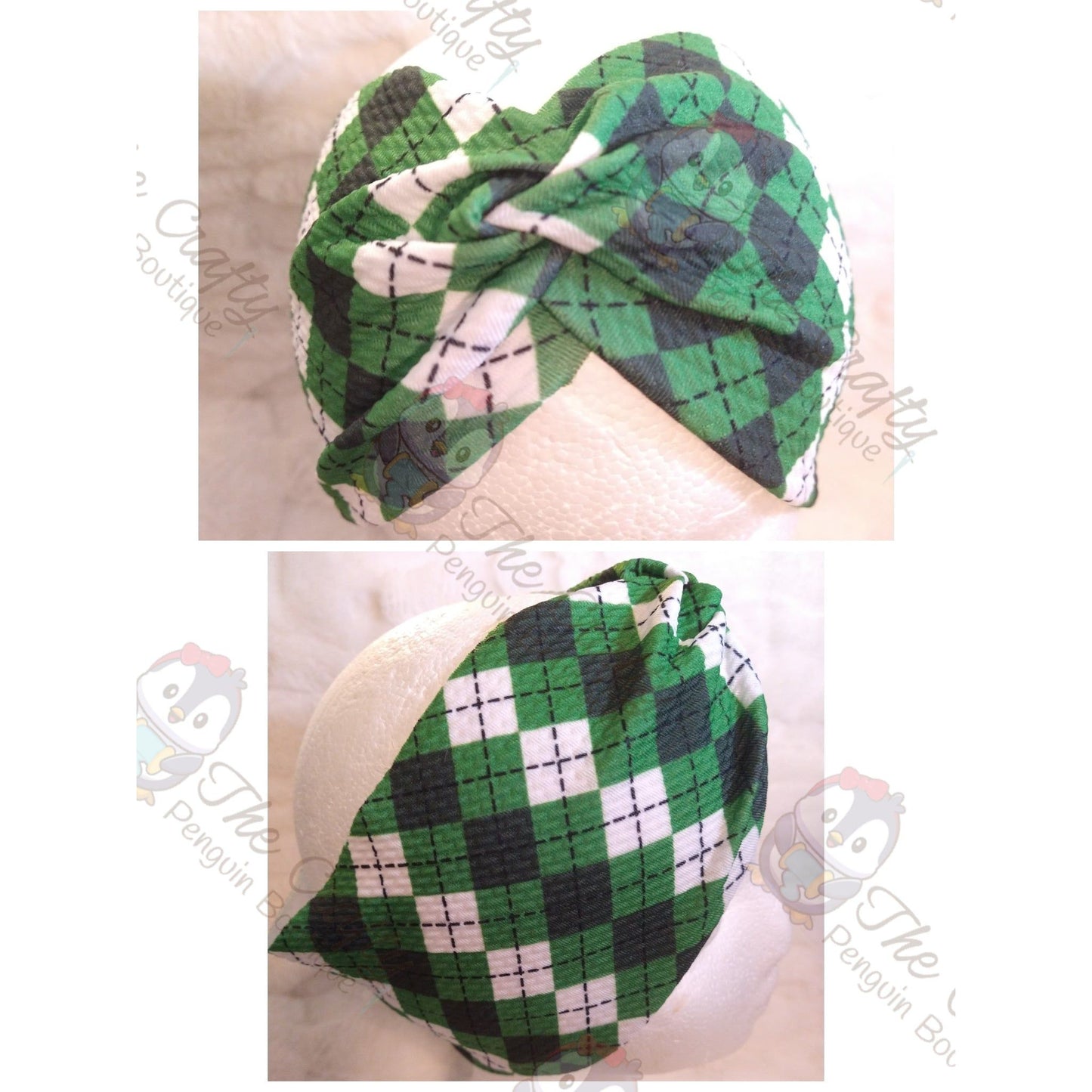 Green Argyle Headbands