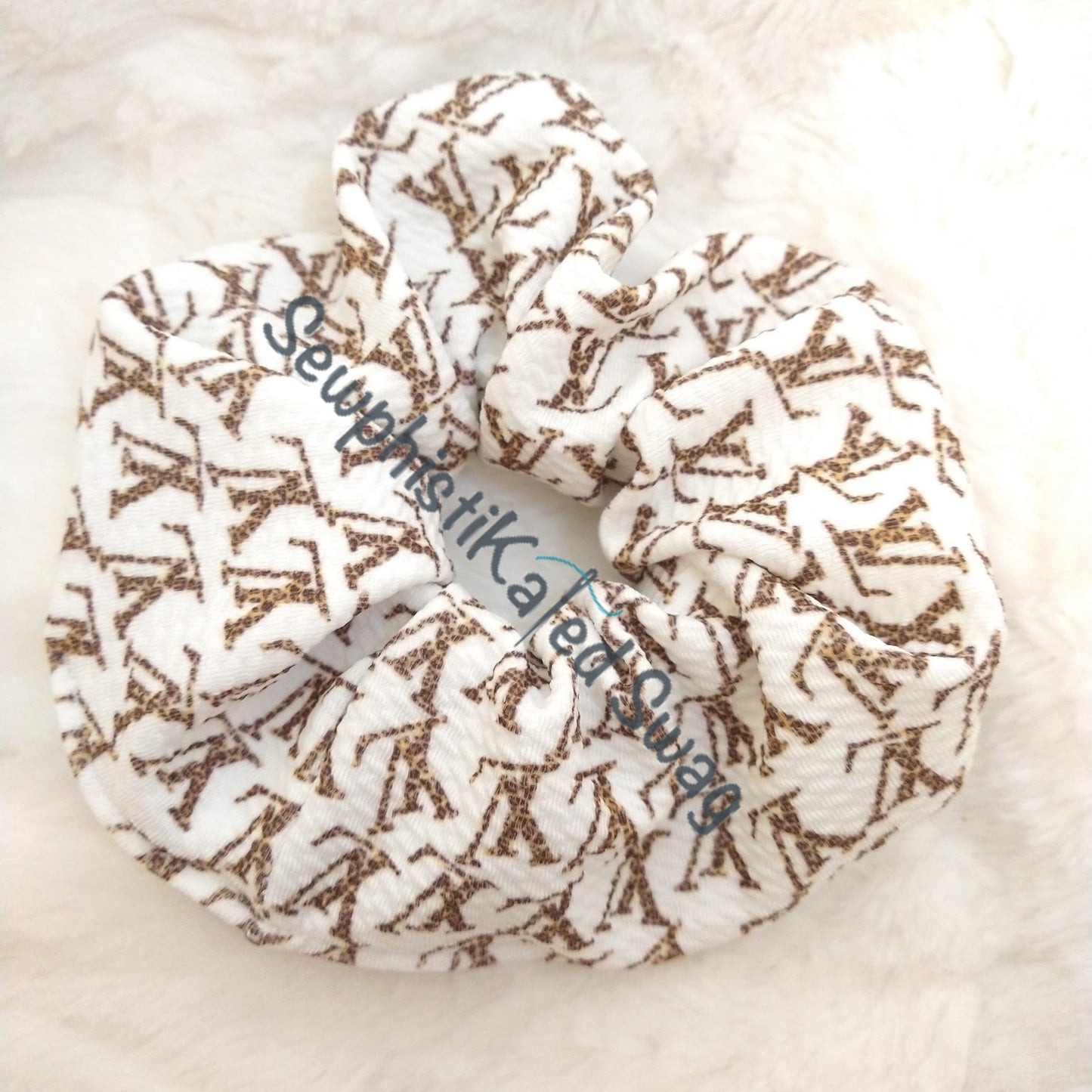 Leopard Print Monogram Bougie Headbands & Scrunchies