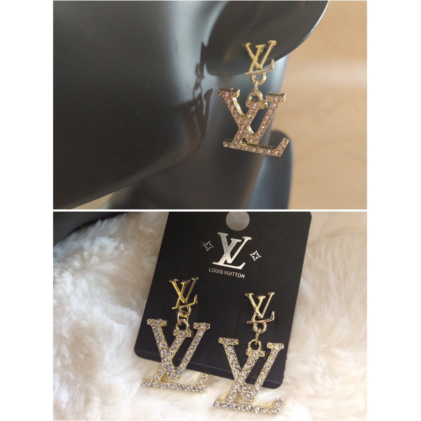 Luxury Fashion Rhinestone Monogram Earrings