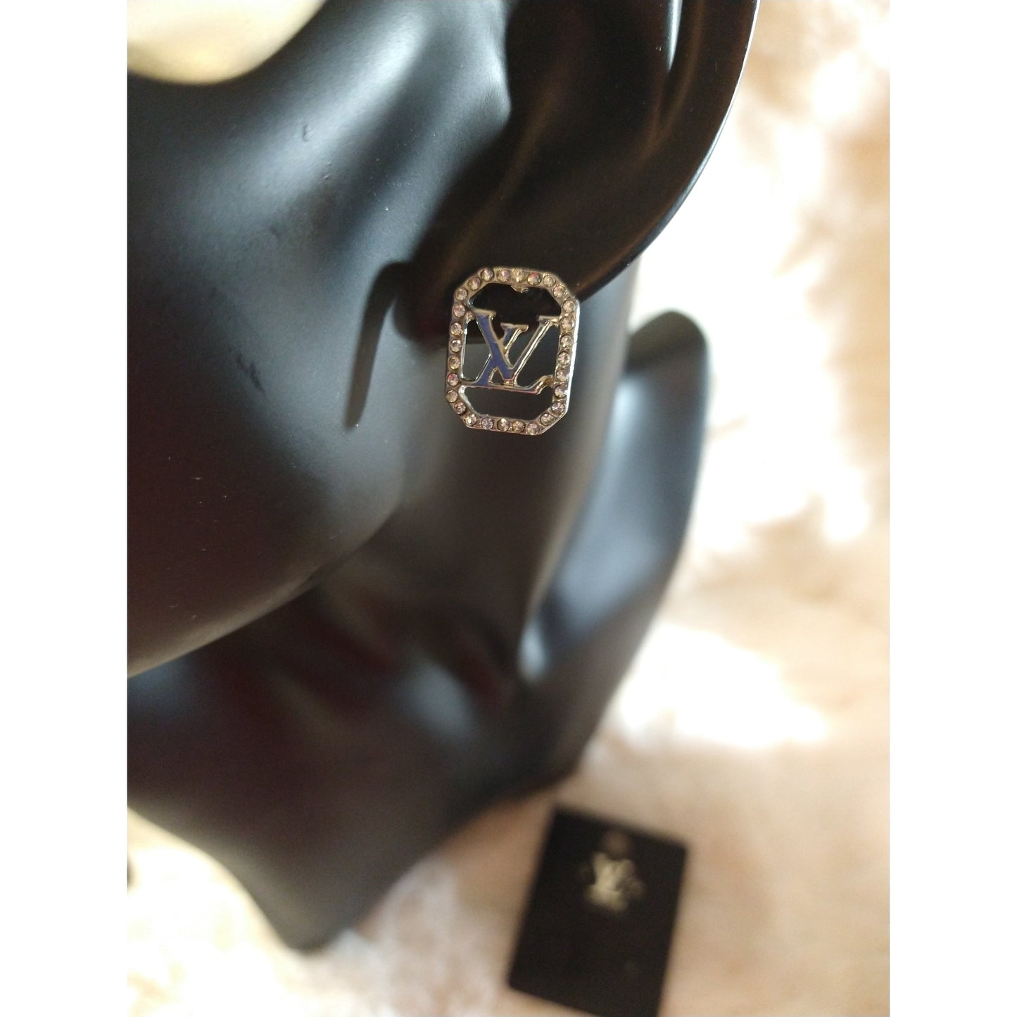 Luxury Fashion Rhinestone Monogram Stud Earrings