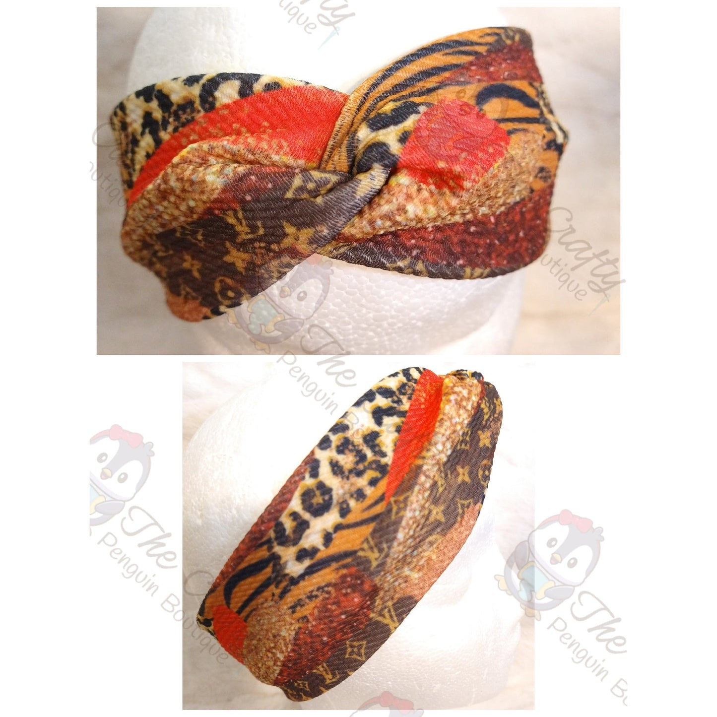 Monogram Bougie Animal Print Brush Strokes Headbands & Scrunchies