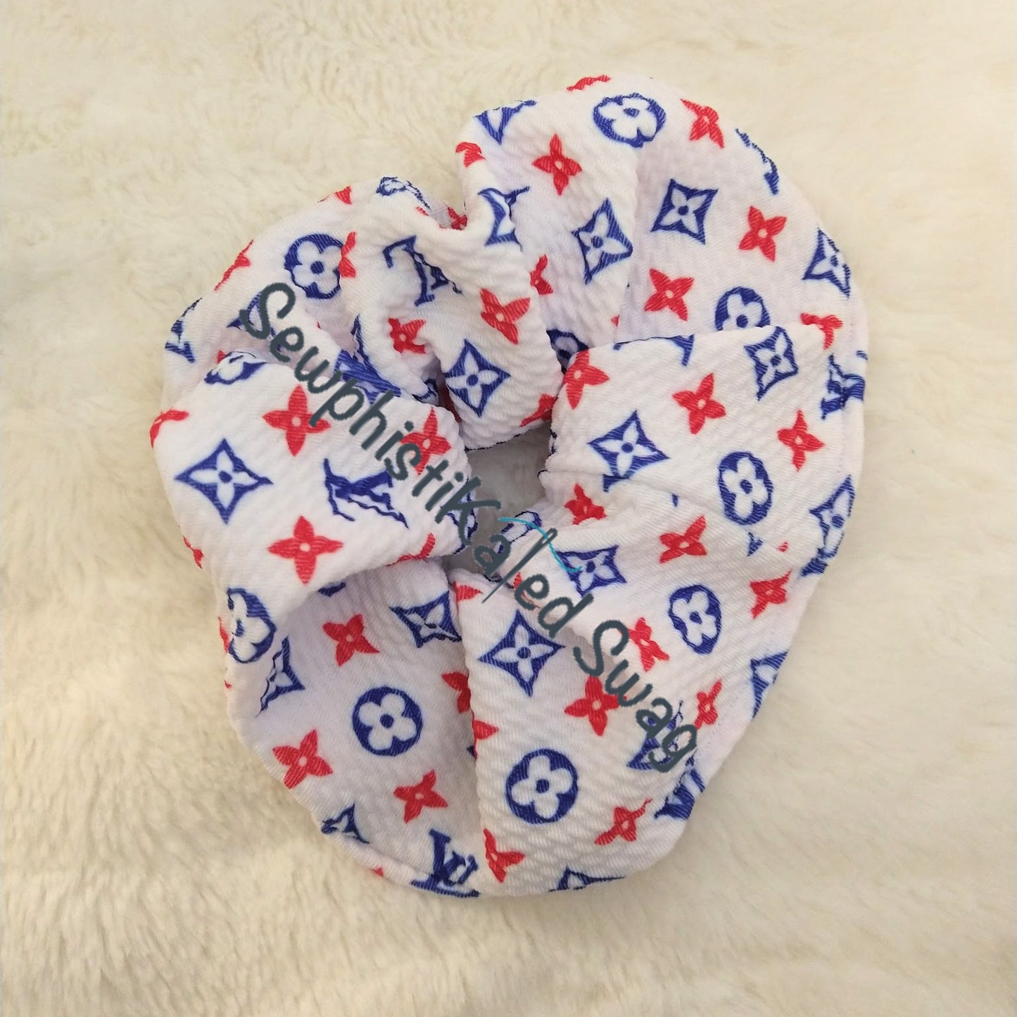 Red, White, & Blue Monogram Bougie Headbands & Scrunchies