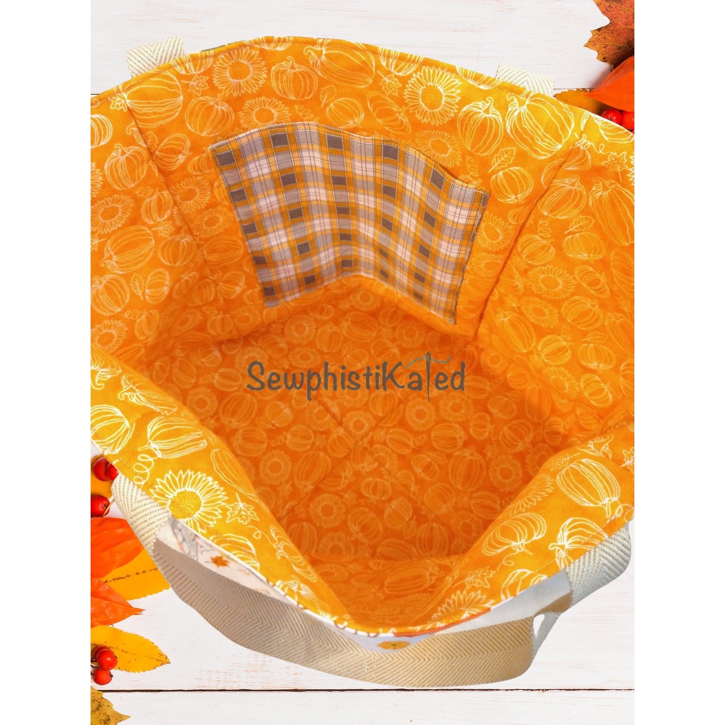 Autumn Theme Farmer's Market Grocery Shopping Tote Bag