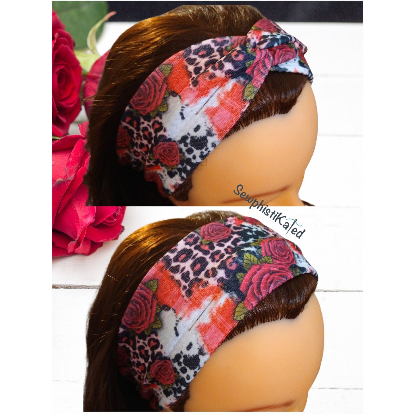 Rose Animal Print Headbands & Scrunchies
