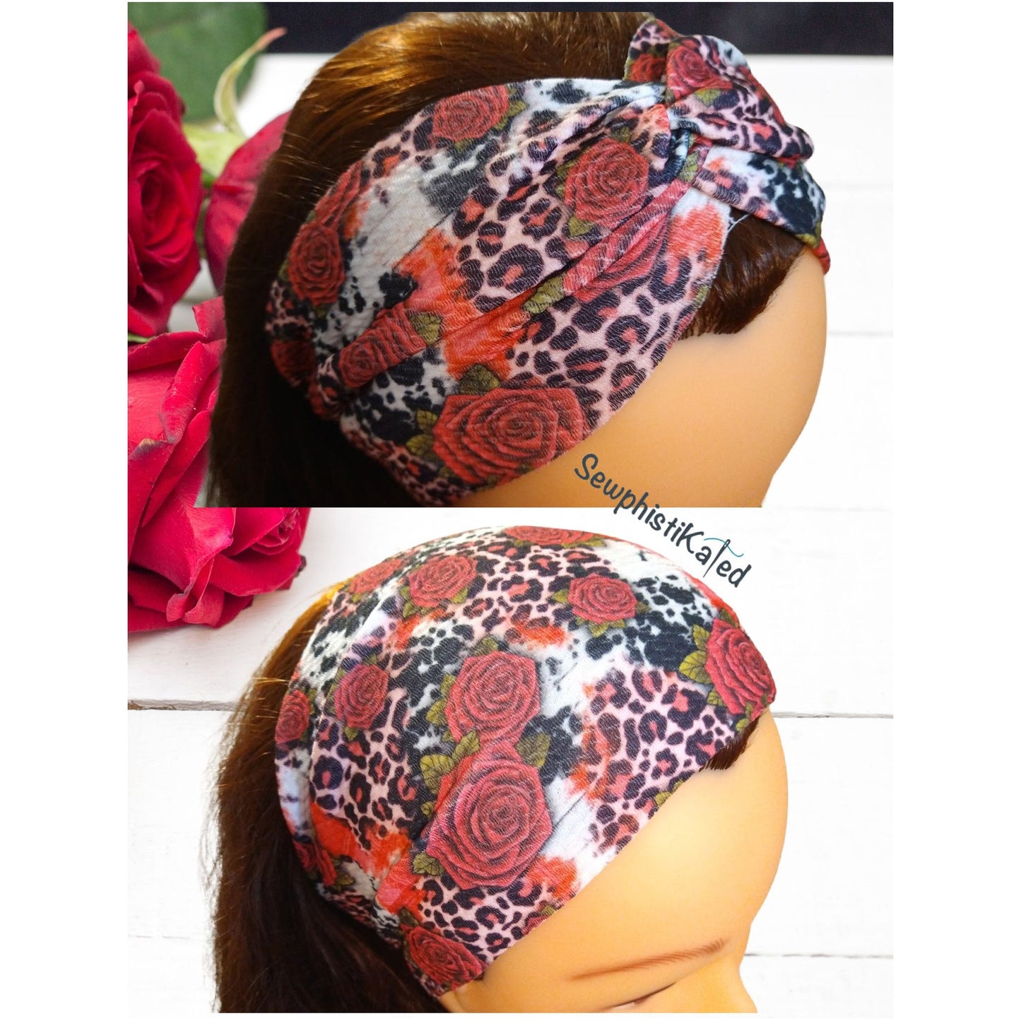 Rose Animal Print Headbands & Scrunchies