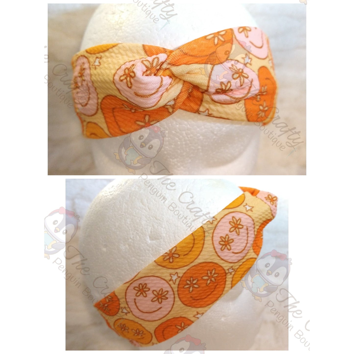 Hippie Smiley Face Headbands & Scrunchies
