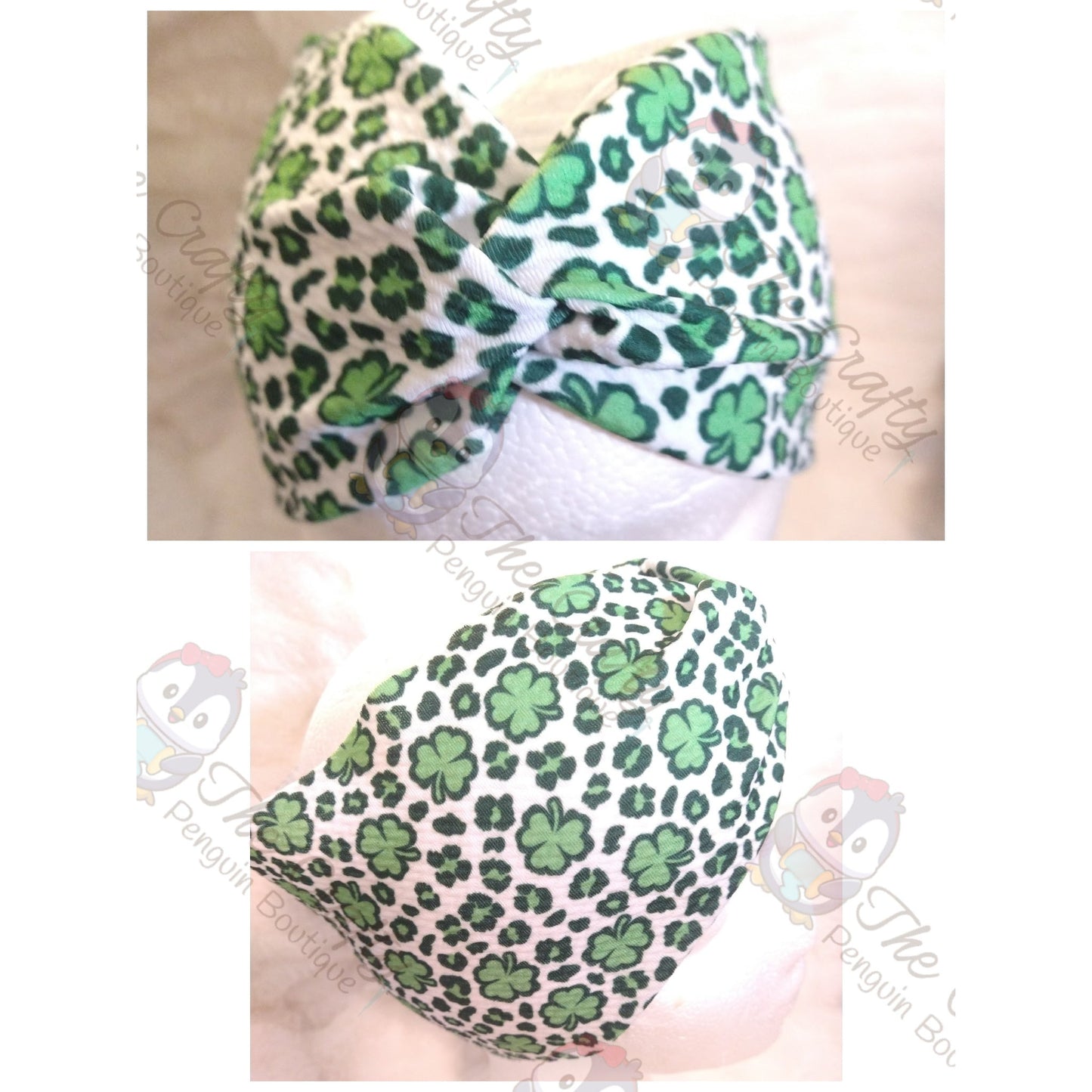 Leopard Print Shamrock Headbands