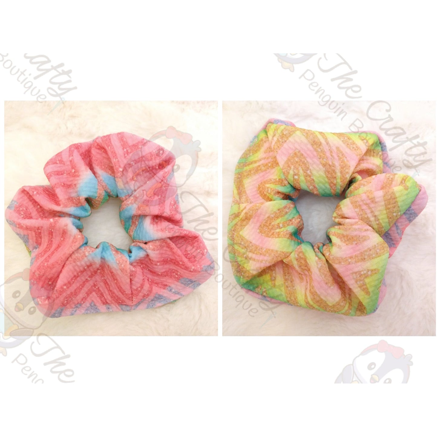 Pastel Rainbow Zebra Headband & Scrunchie