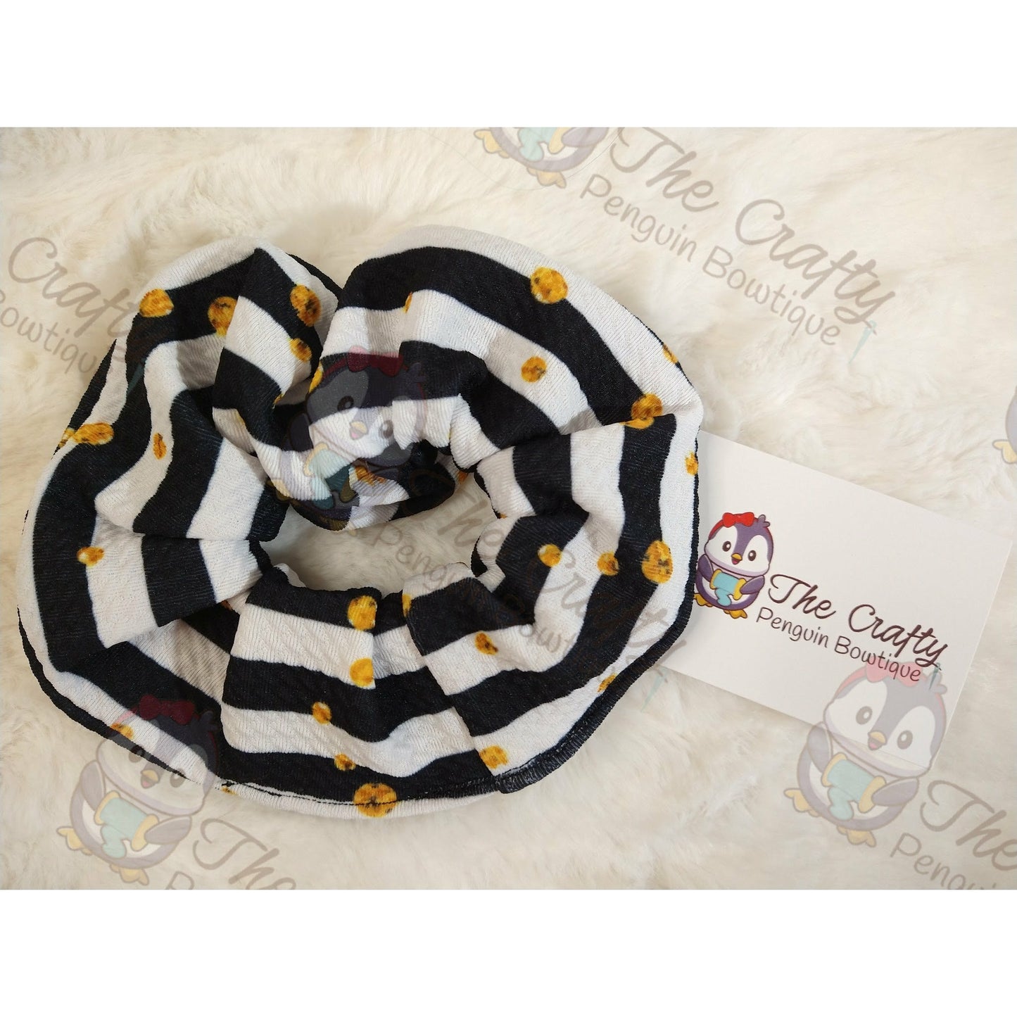 Striped Gold Polka Dot Headband & Scrunchie