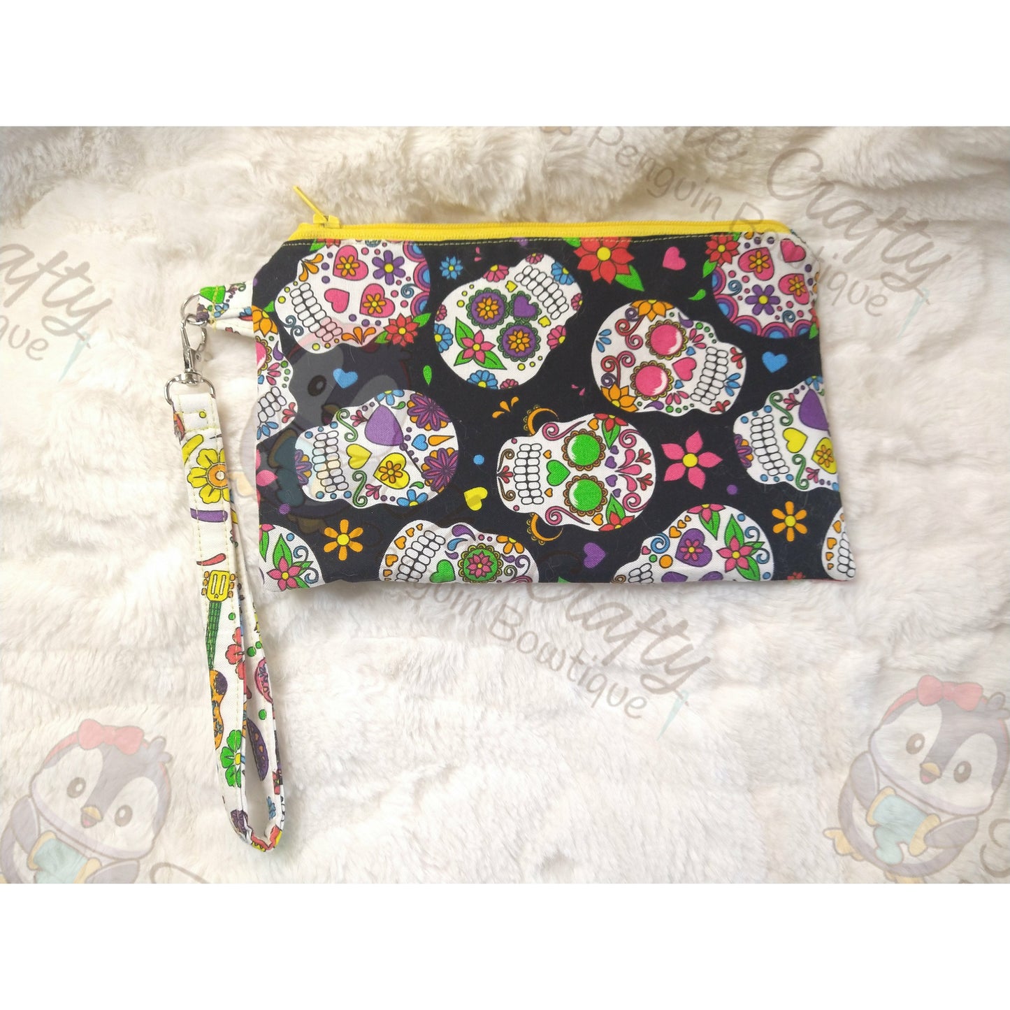 Sugar Skulls Cell Phone Wristlet Pouch
