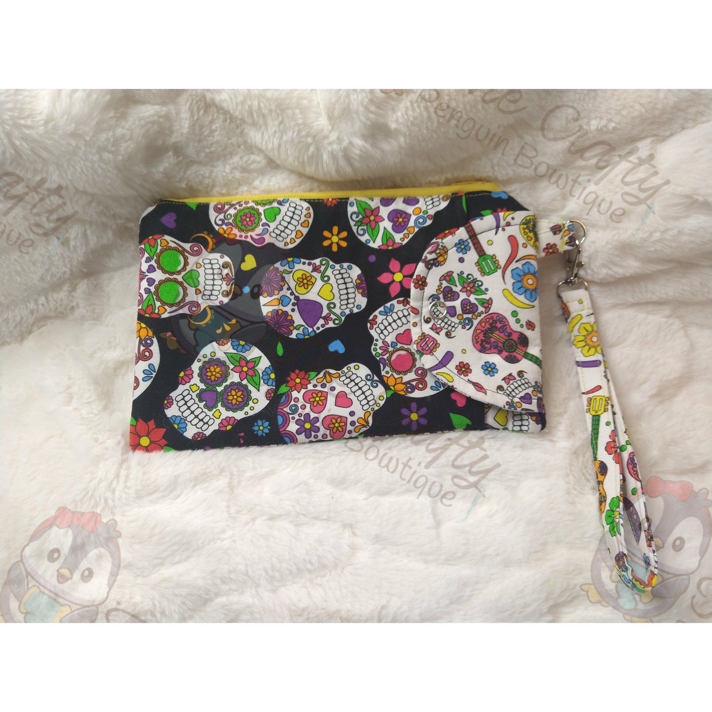 Sugar Skulls Cell Phone Wristlet Pouch