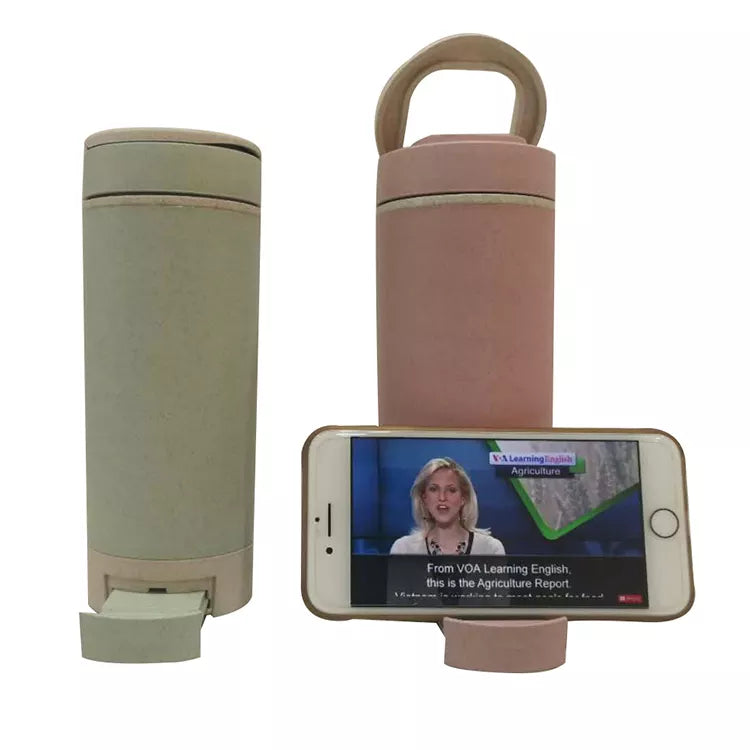 Wheat Straw Tumbler with Phone Stand