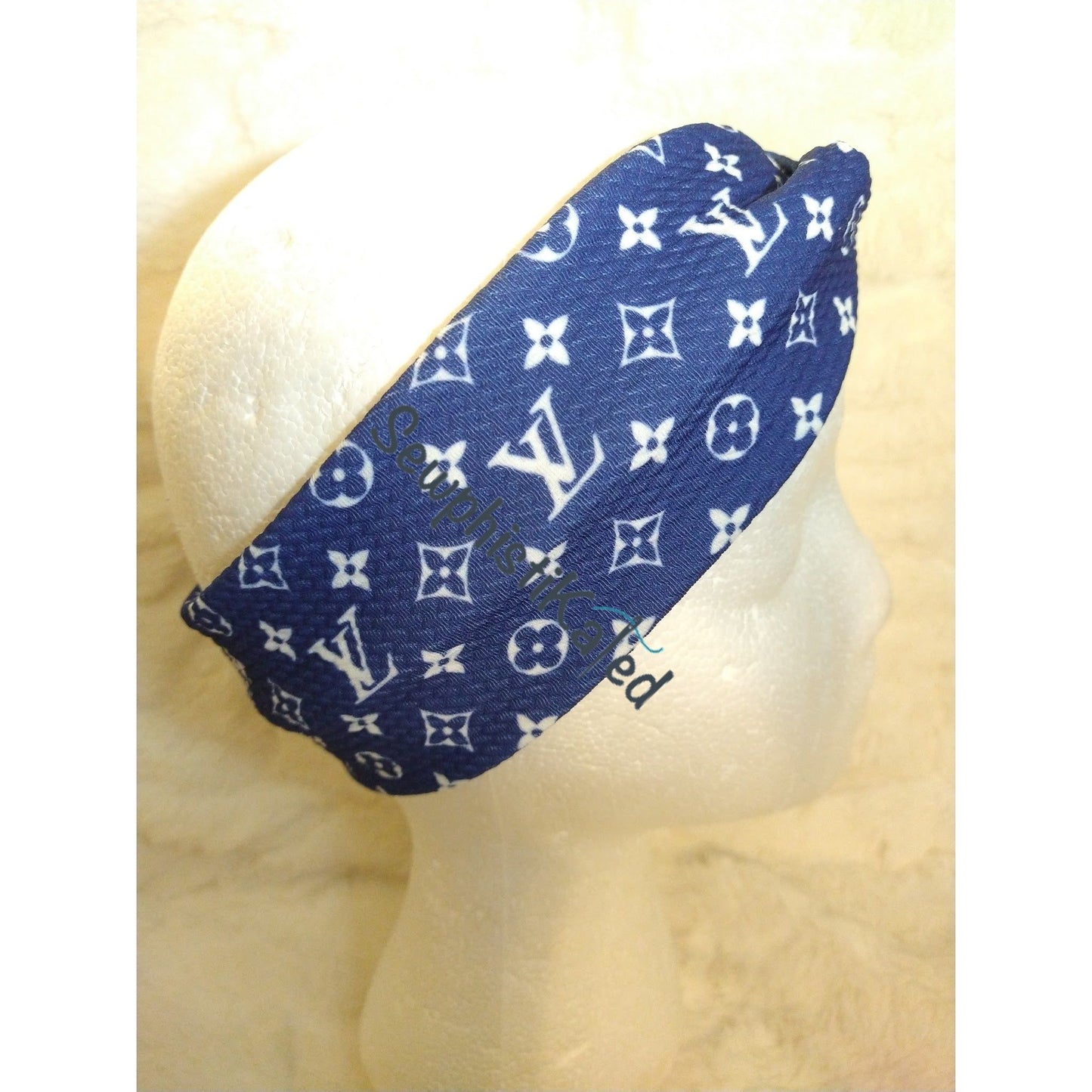 Blue Monogram Bougie Headbands & Scrunchies