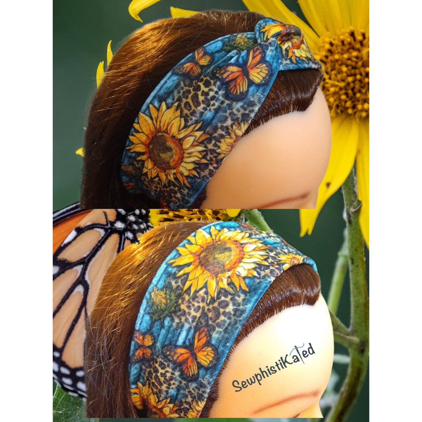 Butterfly Sunflower Headbands & Scrunchies