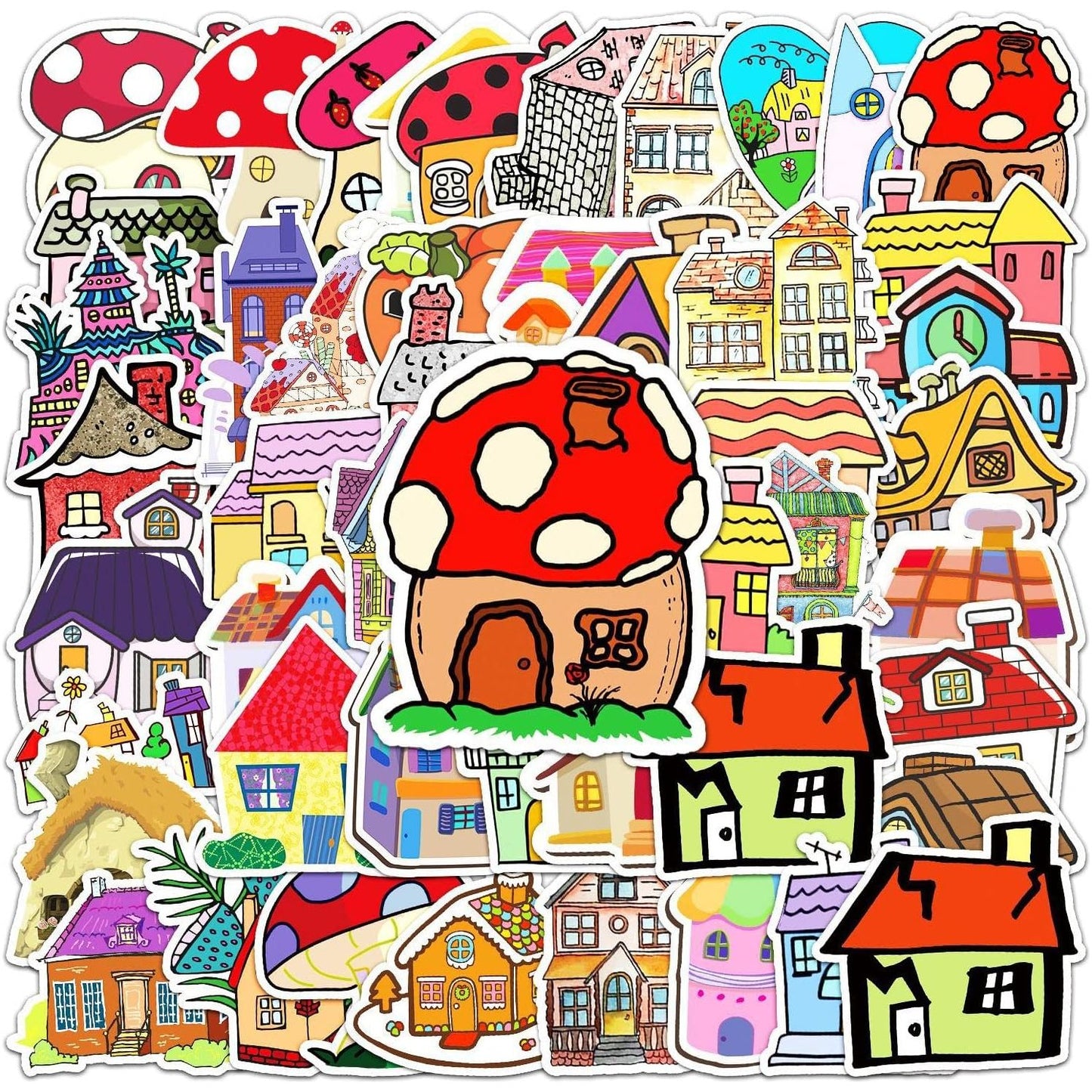 Cartoon House 50pc Sticker Pack