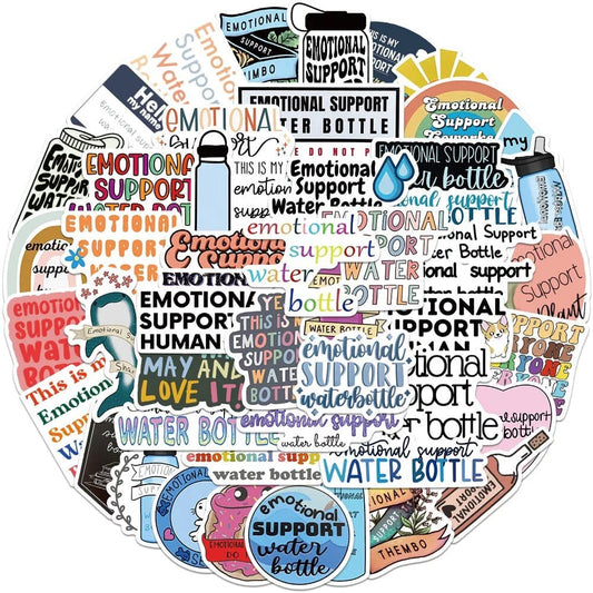 Emotional Support Water Bottle & Things 50pc Sticker Pack