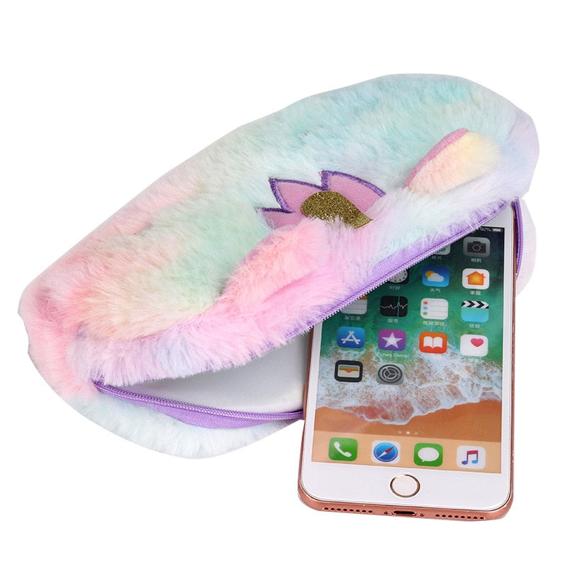 Fuzzy Unicorn Plush Case