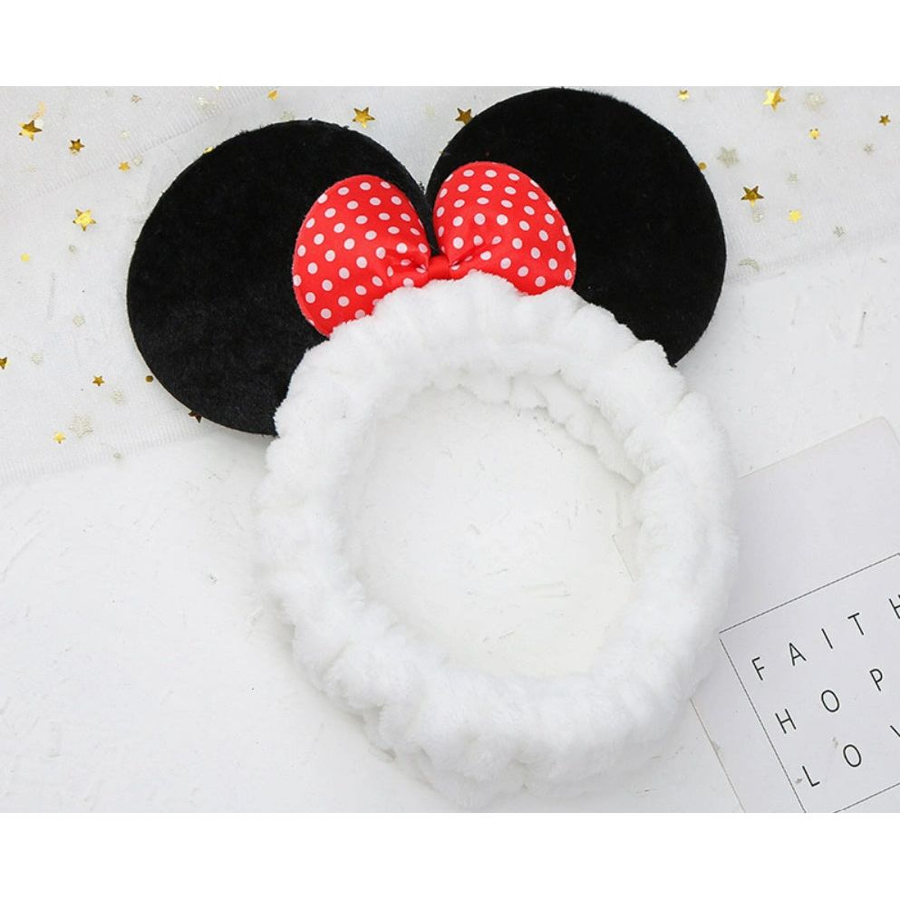 Mouse Face Wash Headband with Bow