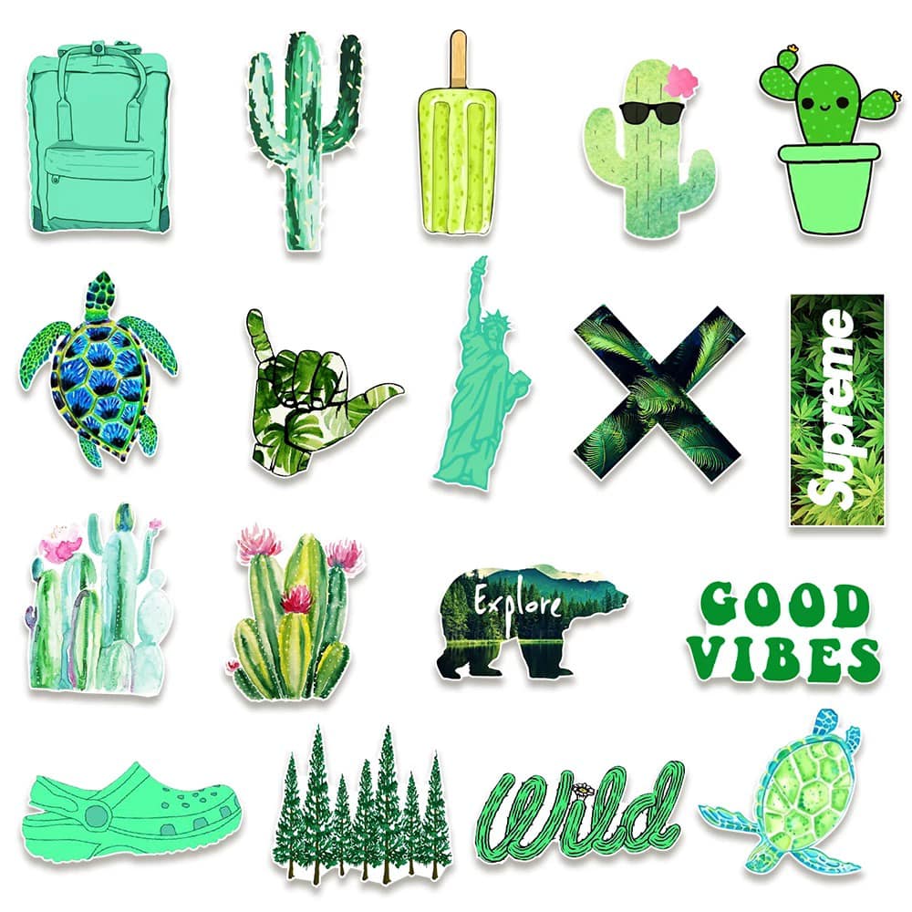 Green Theme Stickers