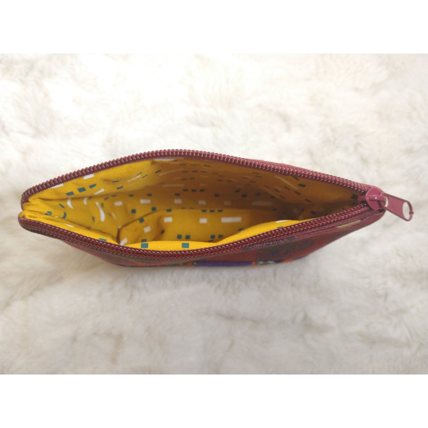 African American Small Maroon Zipper Pouch (Perfectly Imperfect)