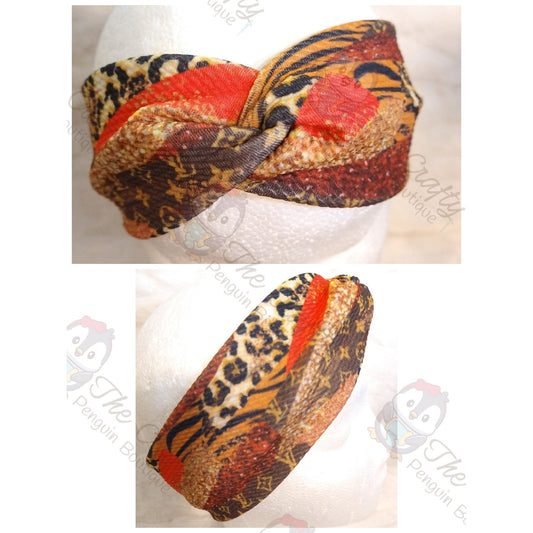 Monogram Bougie Animal Print Brush Strokes Headbands & Scrunchies