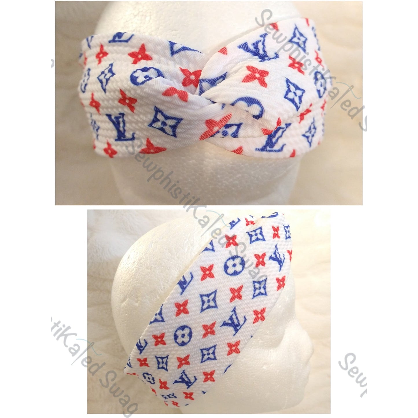 Red, White, & Blue Monogram Bougie Headbands & Scrunchies – The Crafty  Penguin Boutique