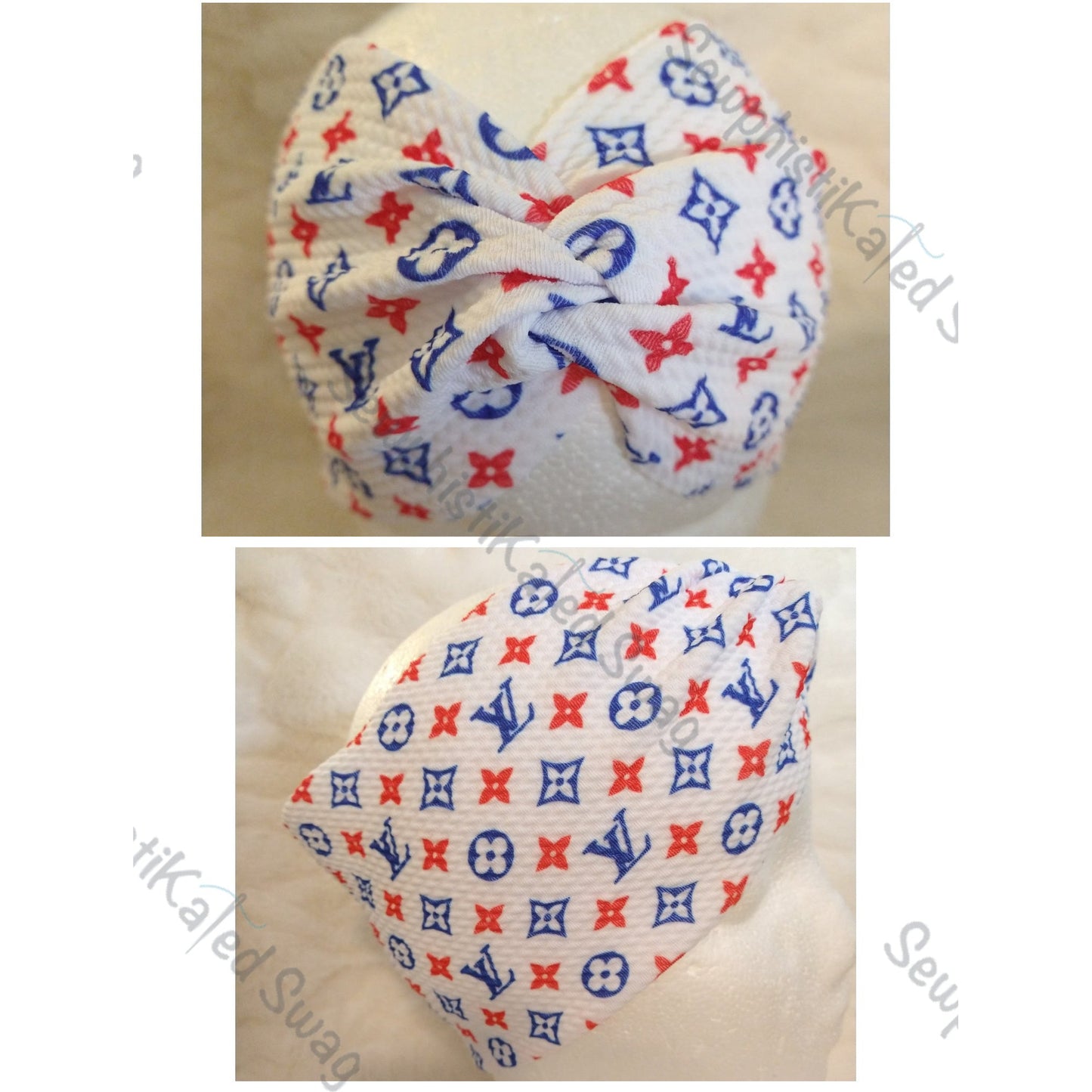 Red, White, & Blue Monogram Bougie Headbands & Scrunchies
