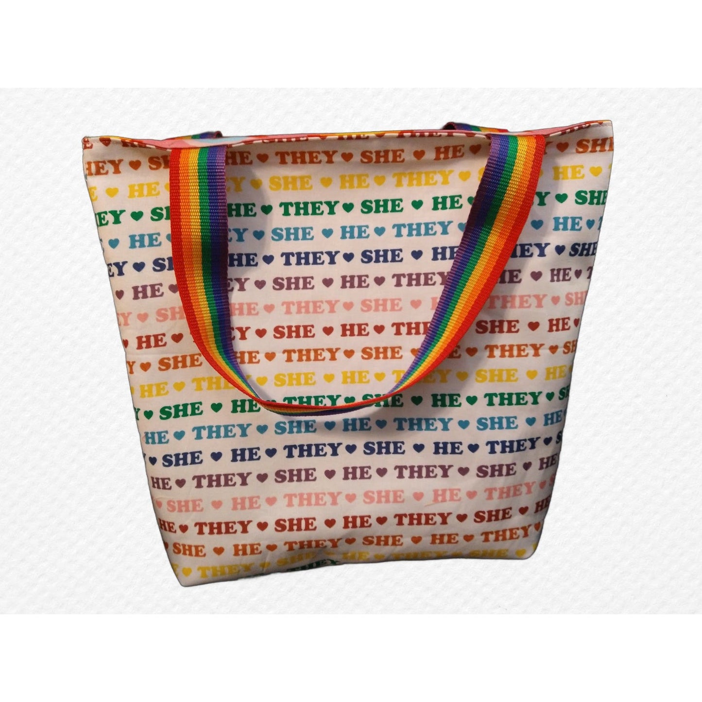 Pronouns Rainbow Tote Bag