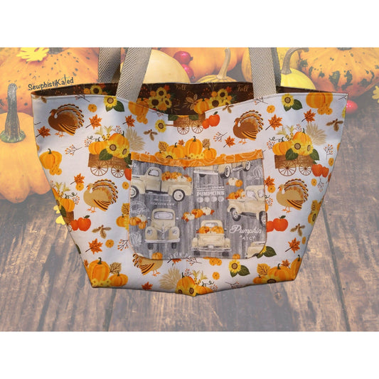 Pumpkins & Turkeys Market Tote Bag