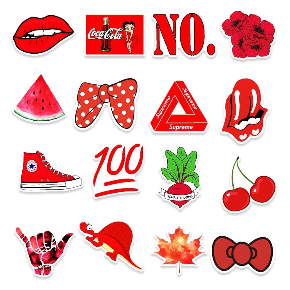 Red Theme Stickers