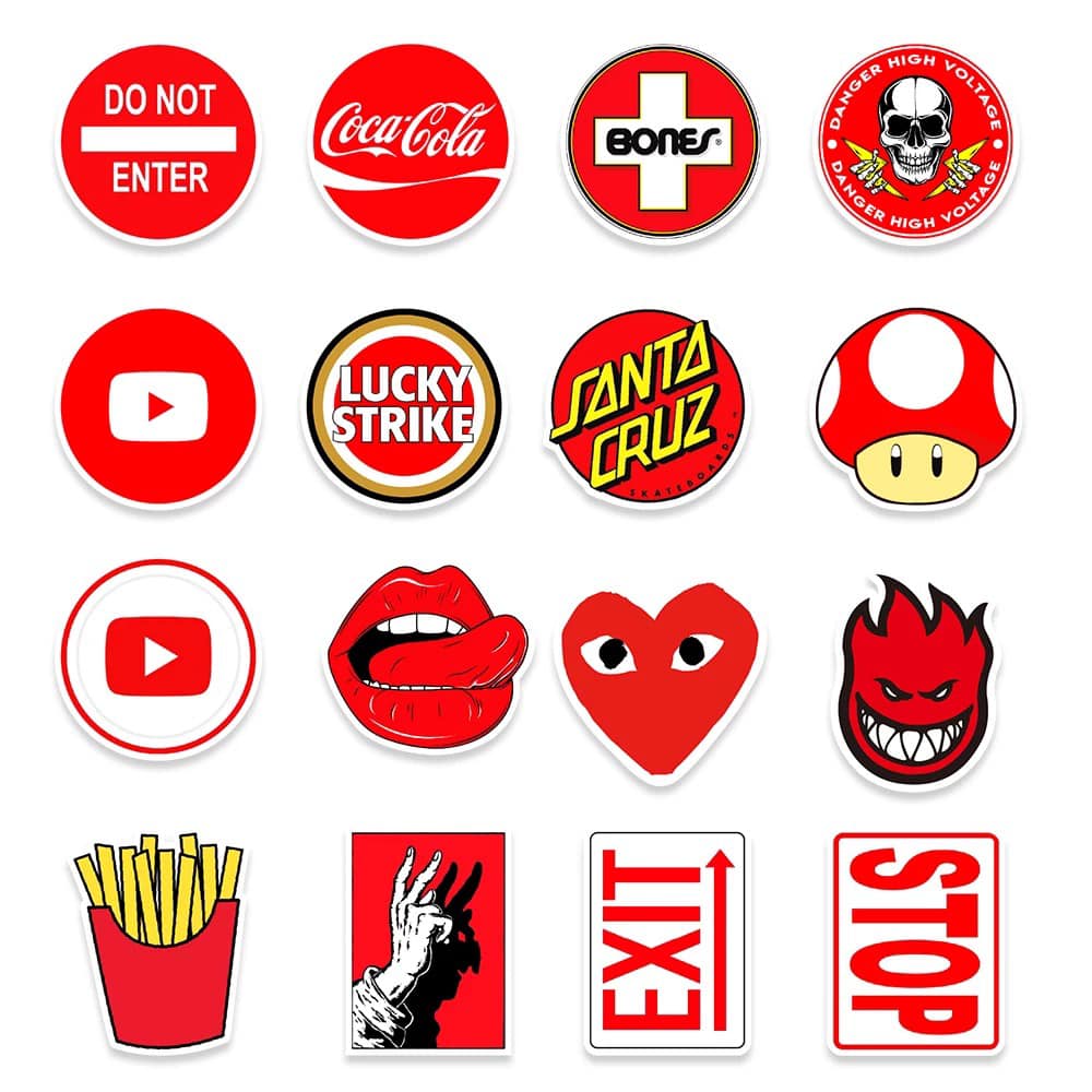 Red Theme Stickers