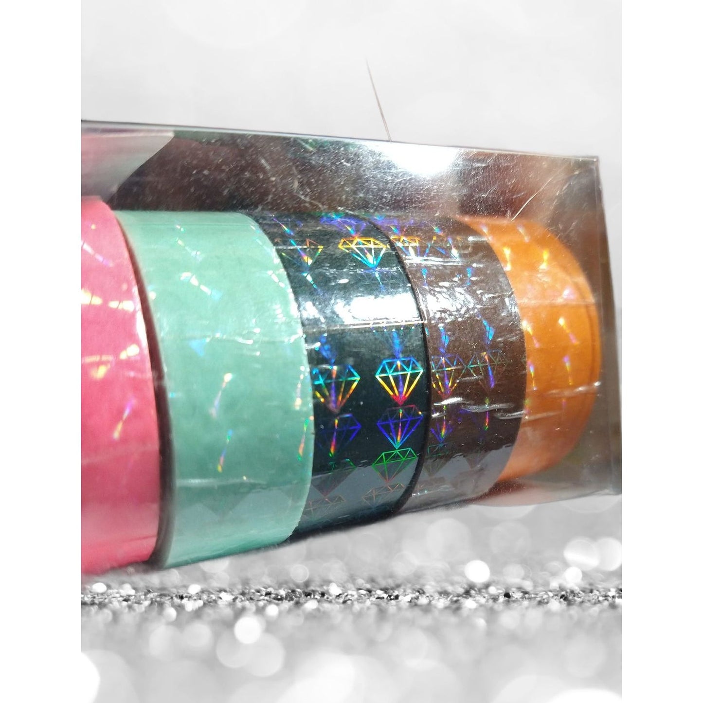 Holographic Diamond Solid Washi Tape Set