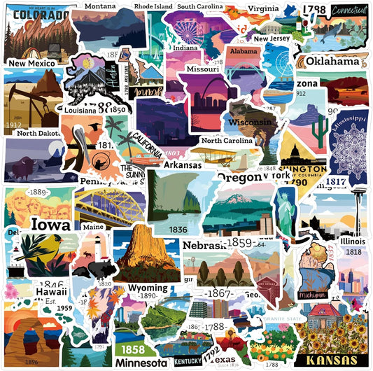 United States 51-piece Sticker Pack