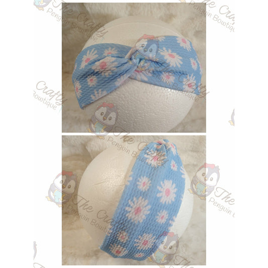 Blue & Pink Daisies Kids' Twisted Headband