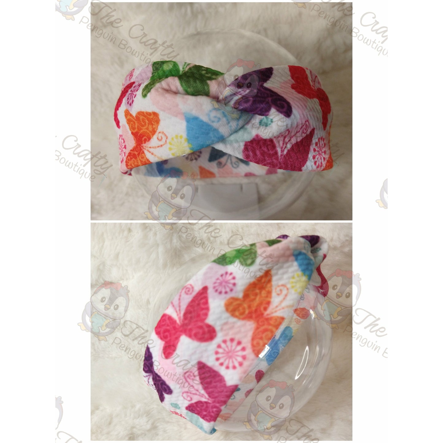 Colorful Butterflies Toddler Twisted Headband