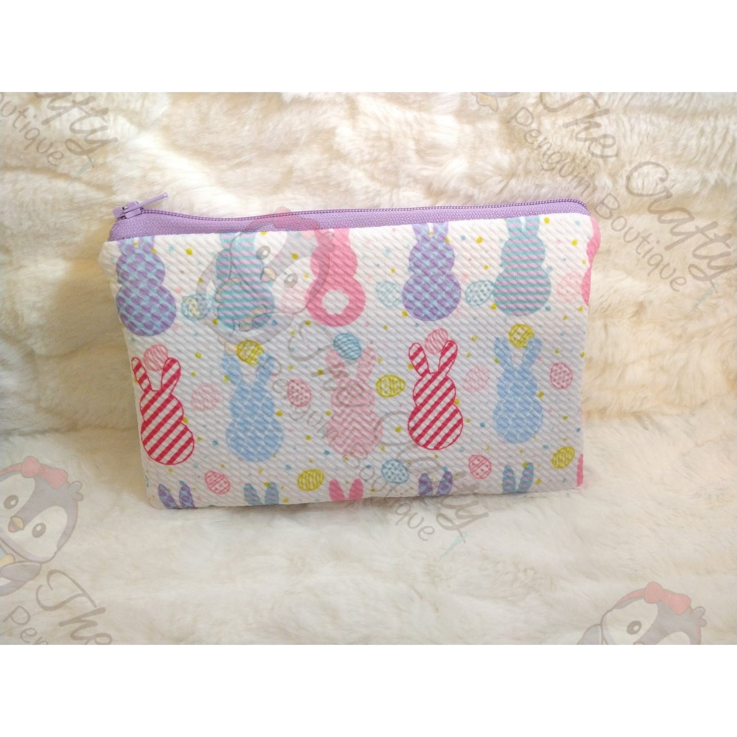 Easter Knit Fabric Zipper Pouches