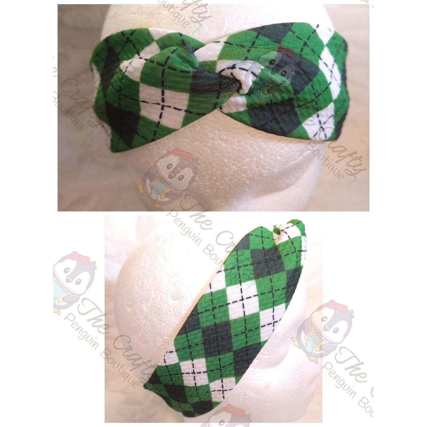 Green Argyle Headbands