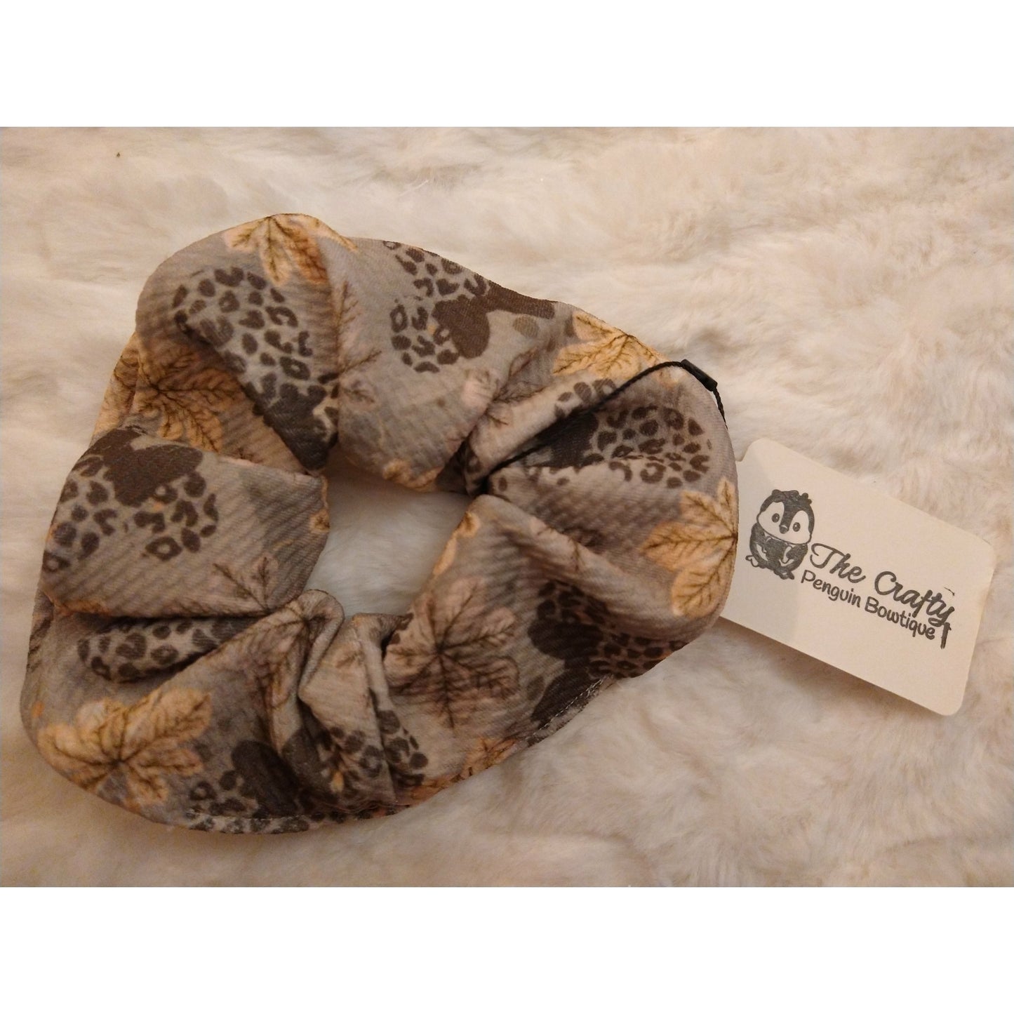 Leopard Print Mouse Ears Headband & Scrunchie