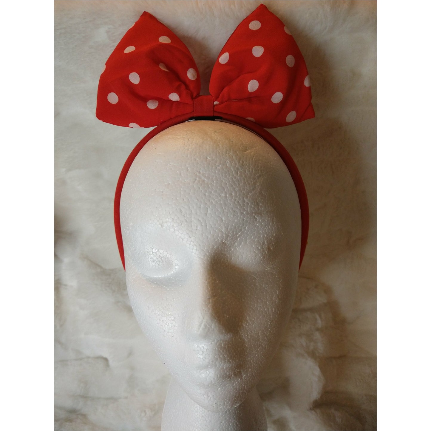Red & White Polka Dot Bow Headband