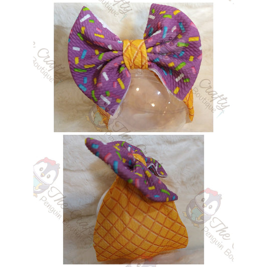 Ice Cream Cone Baby & Toddler Bow Headwraps