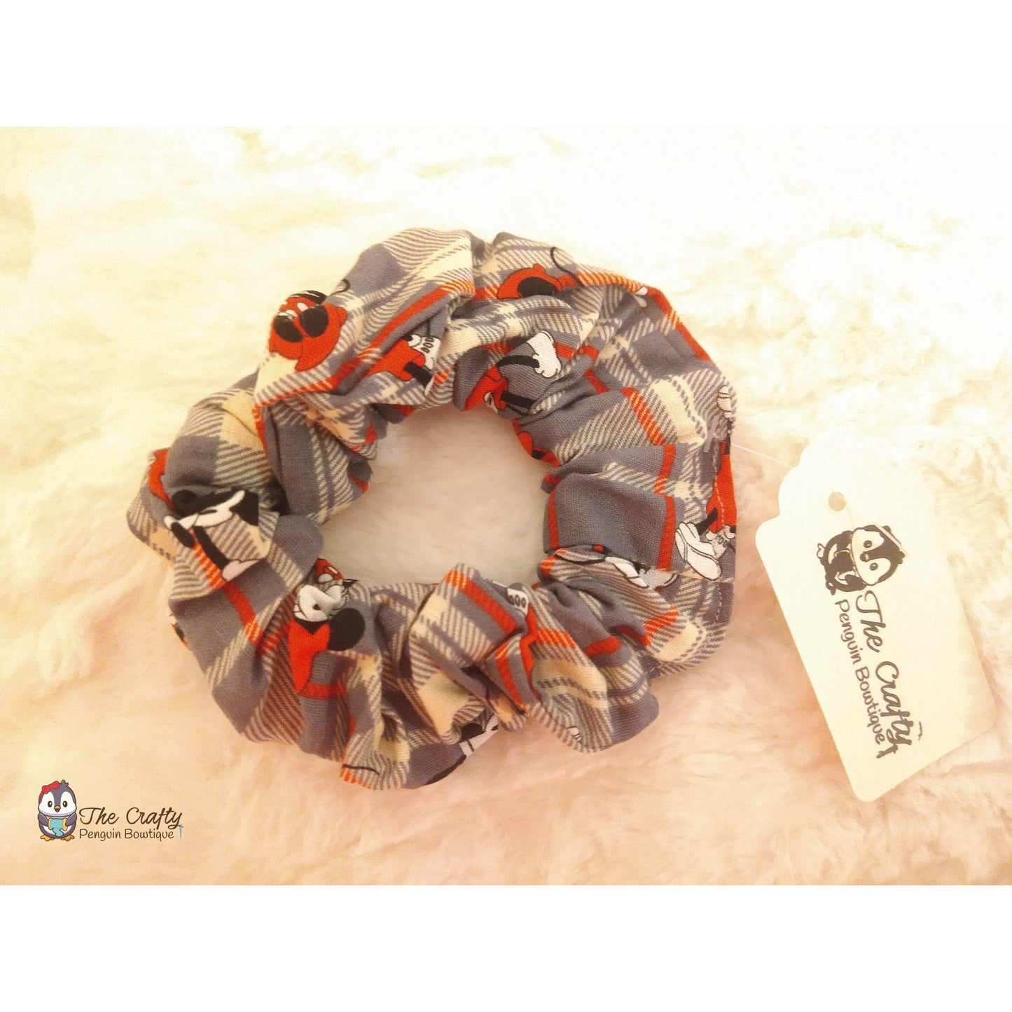 Mouse Couple Plaid Kids' Scrunchies