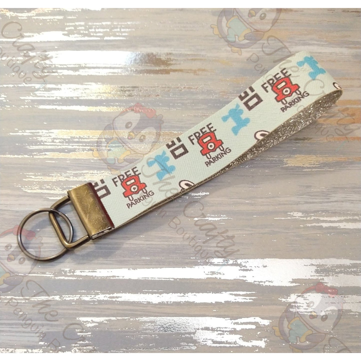 Monopoly & Glitter Faux Leather Keychain